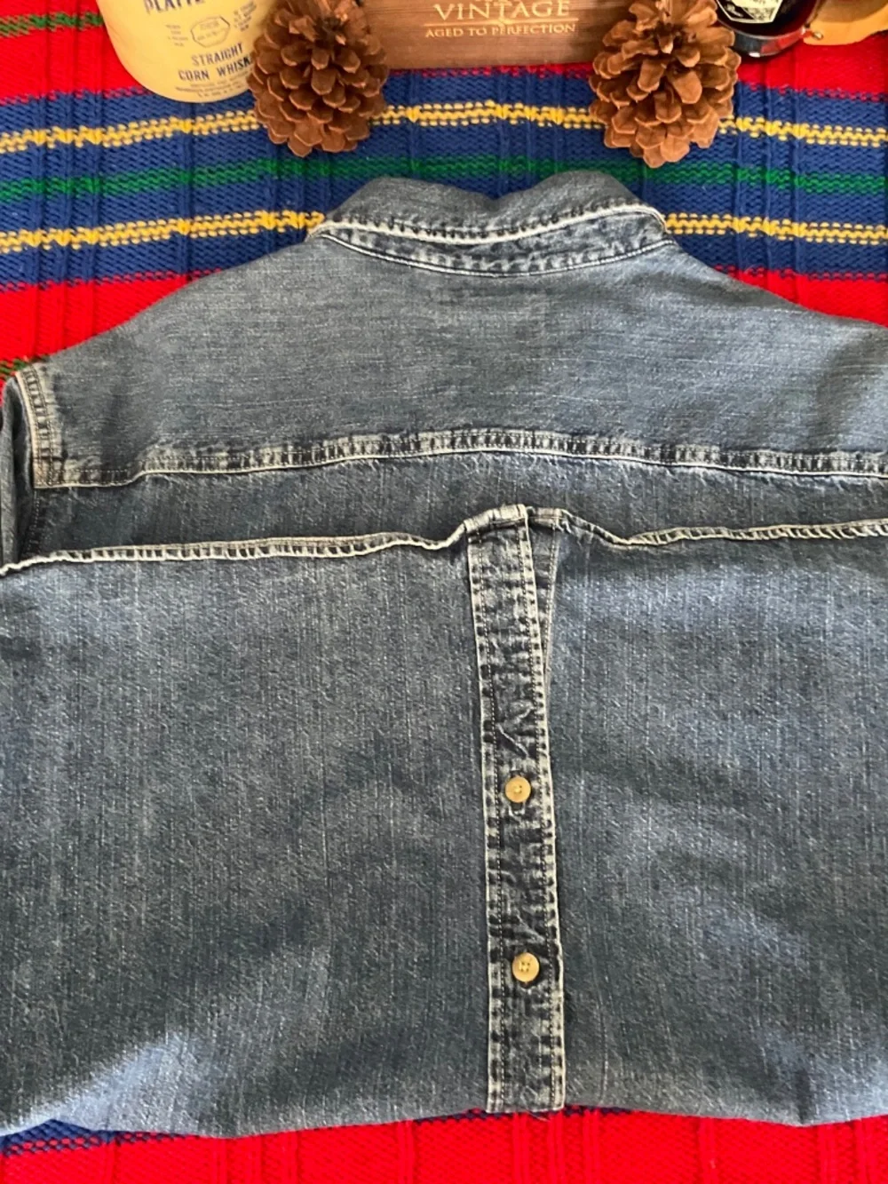 Vintage 90s-Levi’s Denim- Work Shirt-Men’s 3X/ Heavyweight Medium Wash Button Up